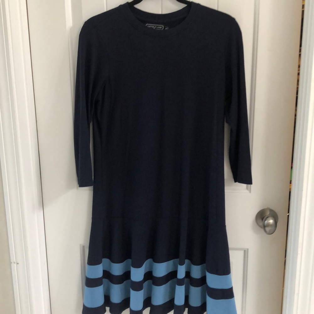 3/4 Sleeve Navy Blue Duffield Lane Dress M